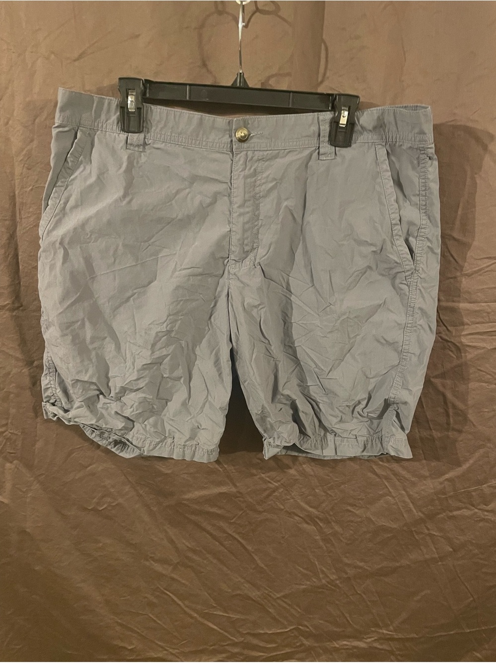 Men's Lightweight Casual Drawstring Shorts - Light Gray- small stain